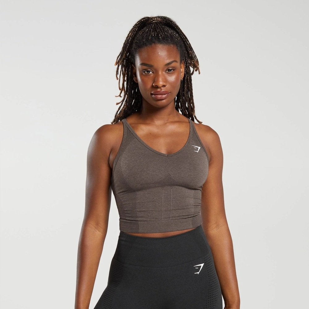 Gymshark Brown Seamless Cropped Tank